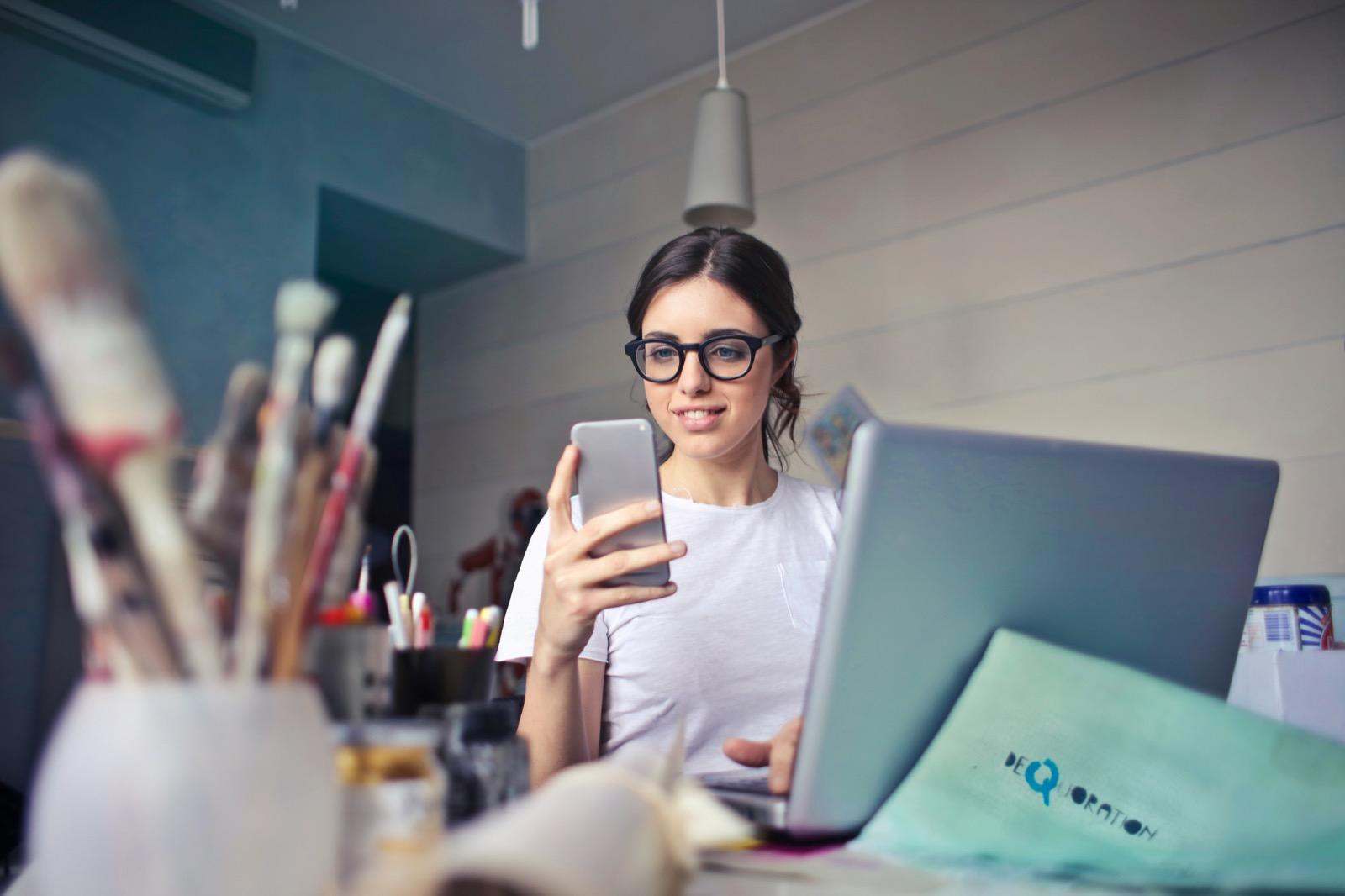 Person using a smartphone